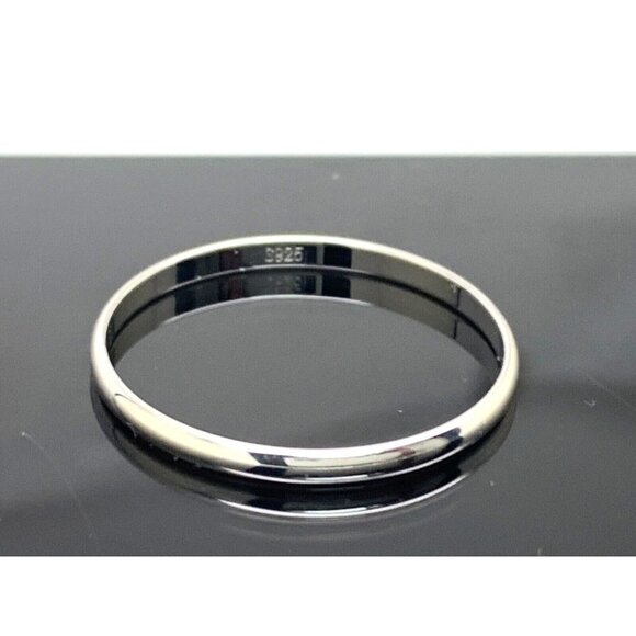 Men's Wedding Band Sterling Silver .925 Thin Plain 1.95mm Wide Ring Size…